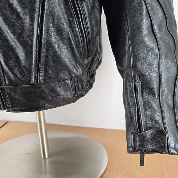 Hein Gericke Speedware Black Leather Armored Motorcycle Jacket Zip Men's M - Picture 5 of 13